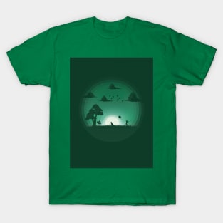 Wonderful World Silhouette Illustration T-Shirt